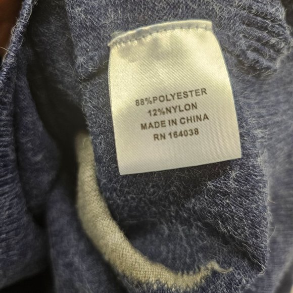 Color Eighteen Womens Sweater, blue sweater with gray stars in Size M - Picture 9 of 9